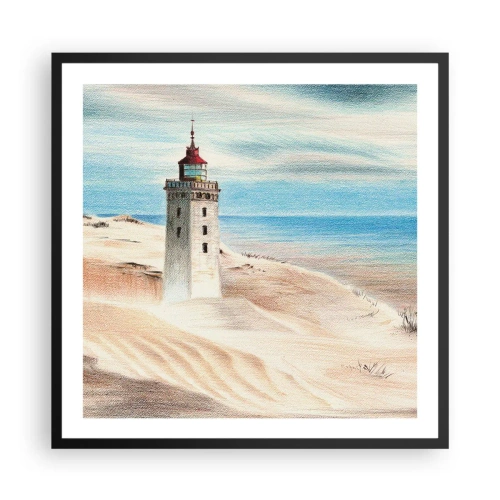 Póster en marco negro - Siempre mirando al mar - 60x60 cm