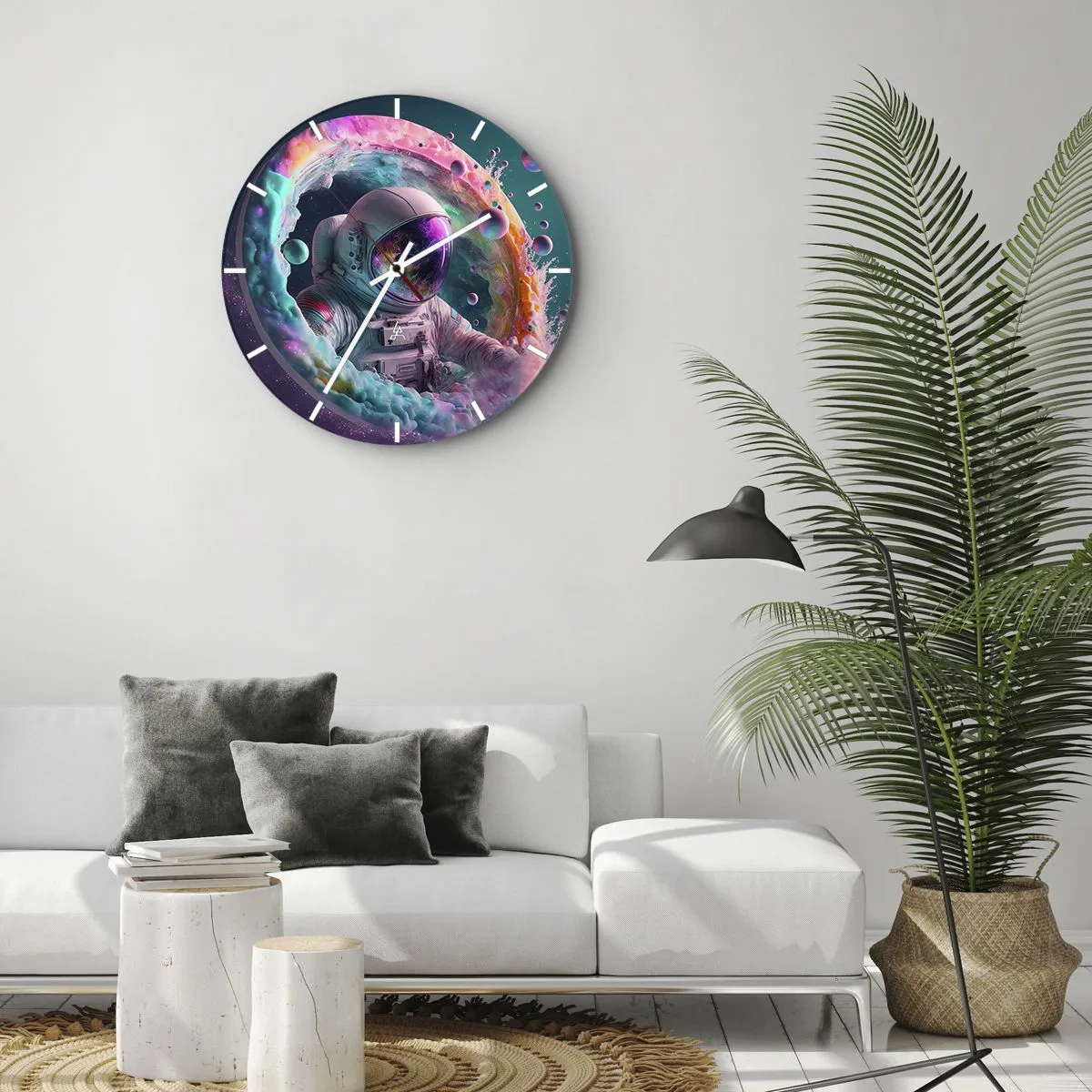 Reloj de pared - Reloj de vidrio - Puerta estelar - 40x40 cm