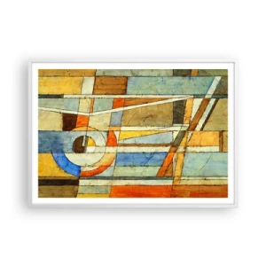 Póster en marco blanco - Cubismo en una obra - 100x70 cm