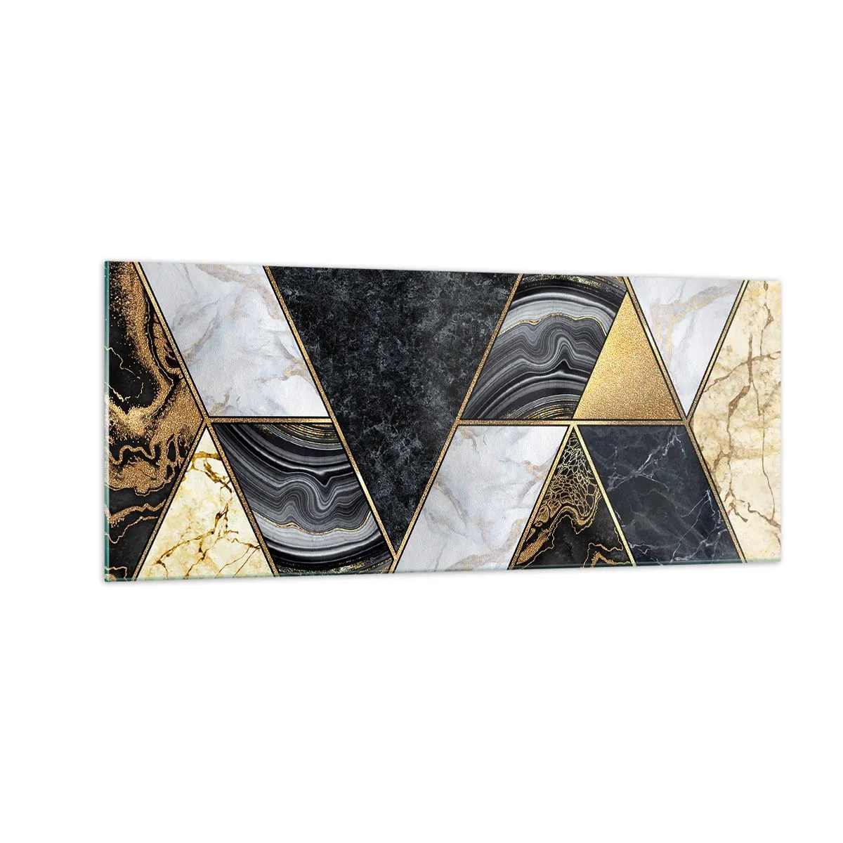 Cuadro sobre vidrio - Impresiones sobre Vidrio - Collage de piedras - 100x40 cm