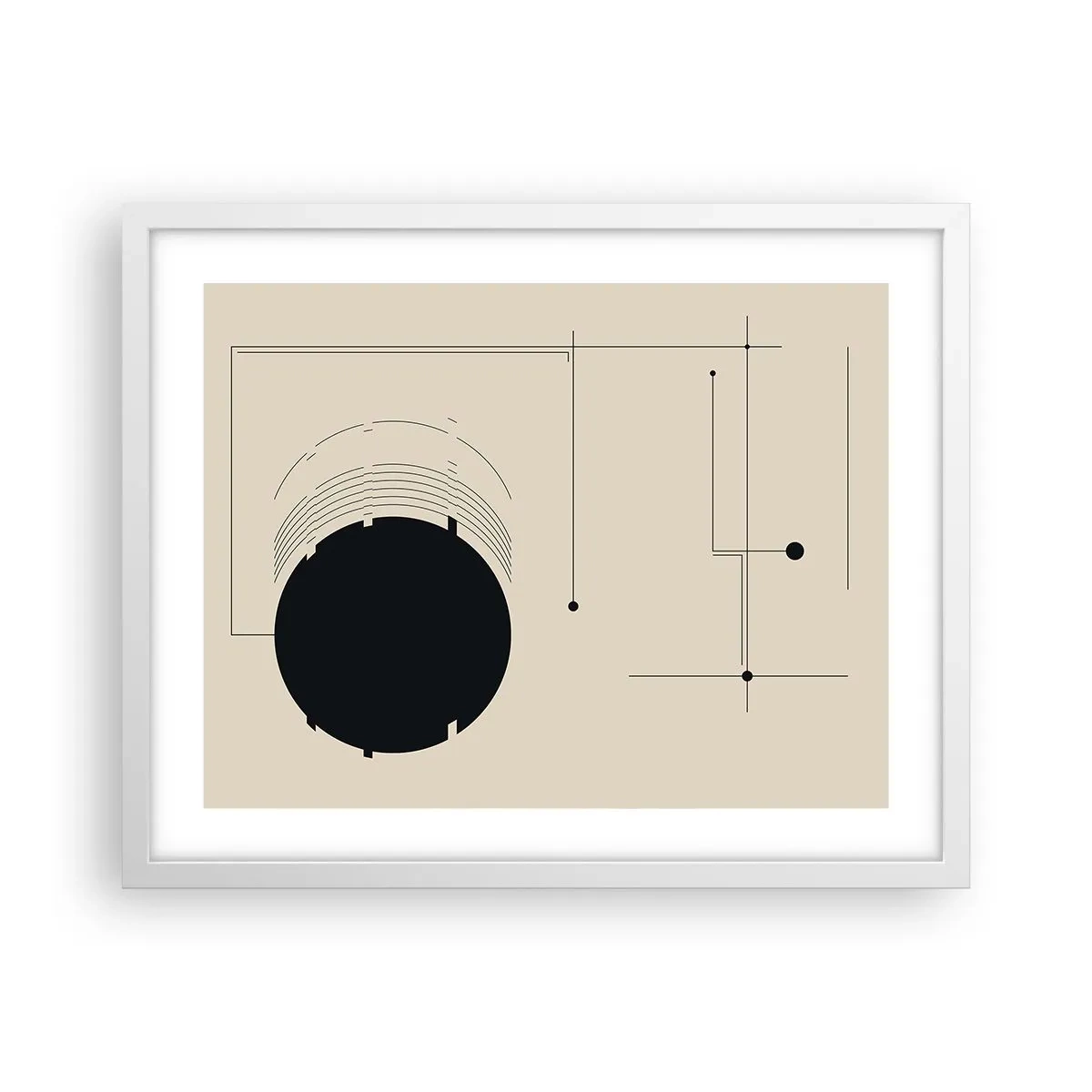 Póster en marco blanco - Composición elástica y dinámica - 50x40 cm