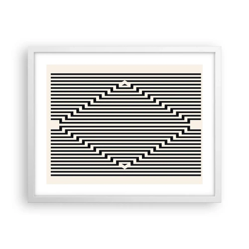 Póster en marco blanco - Ilusión geométrica - 50x40 cm