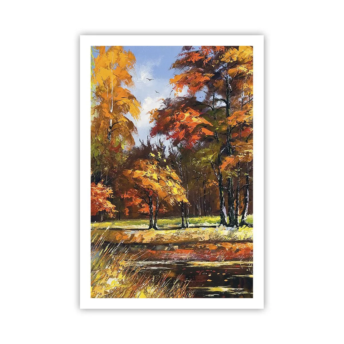 Póster - Paisaje en dorado y marrón - 61x91 cm