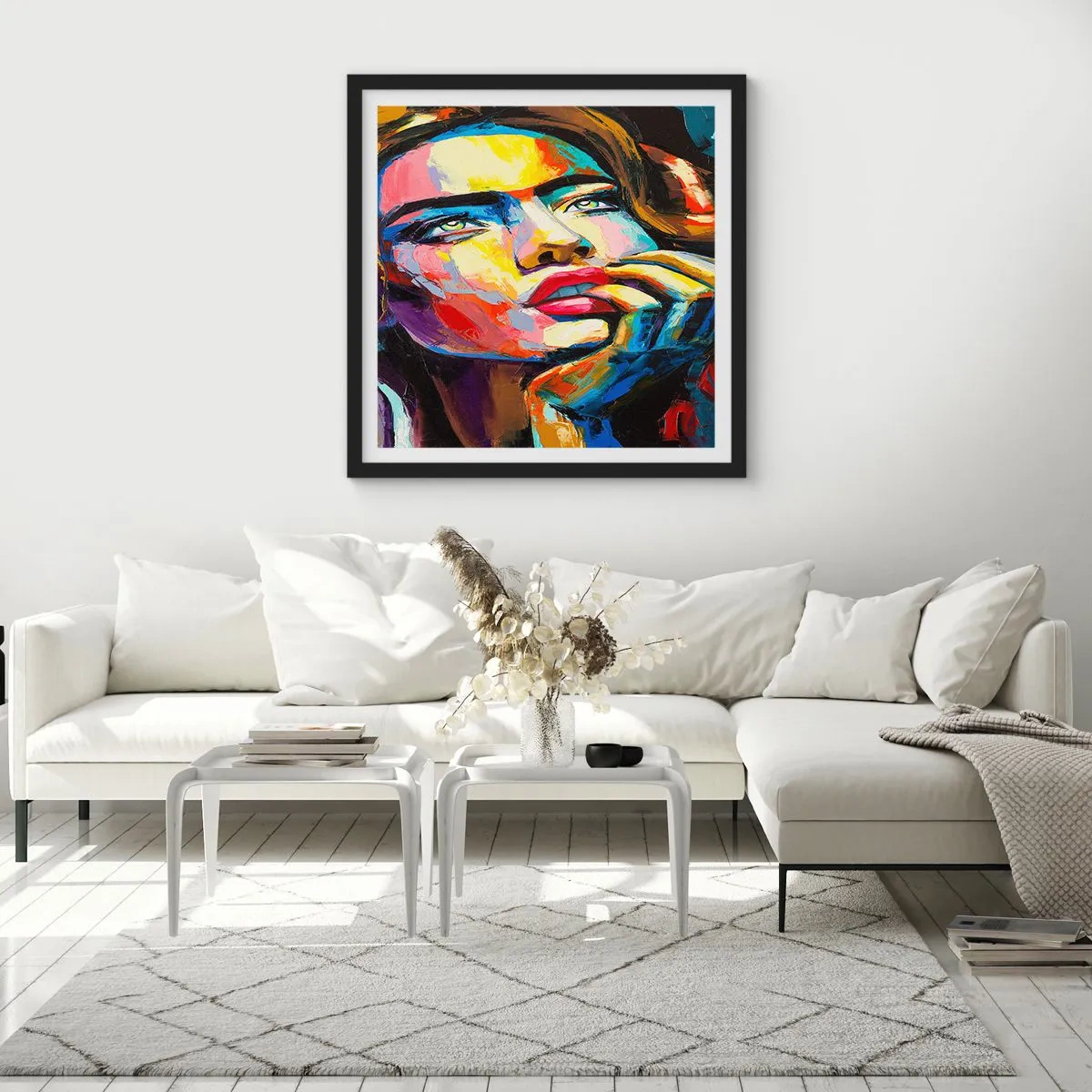 Póster en marco negro - Sueños - 30x30 cm