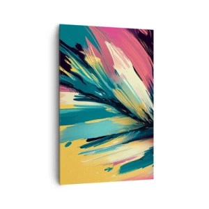 Cuadro sobre lienzo - Impresión de Imagen - Una composición abstracta en colores intensos y contrastantes. - 80x120cm - Composición - una explosión de alegría - Decoración de pared moderna para salón y dormitorio ARTTOR