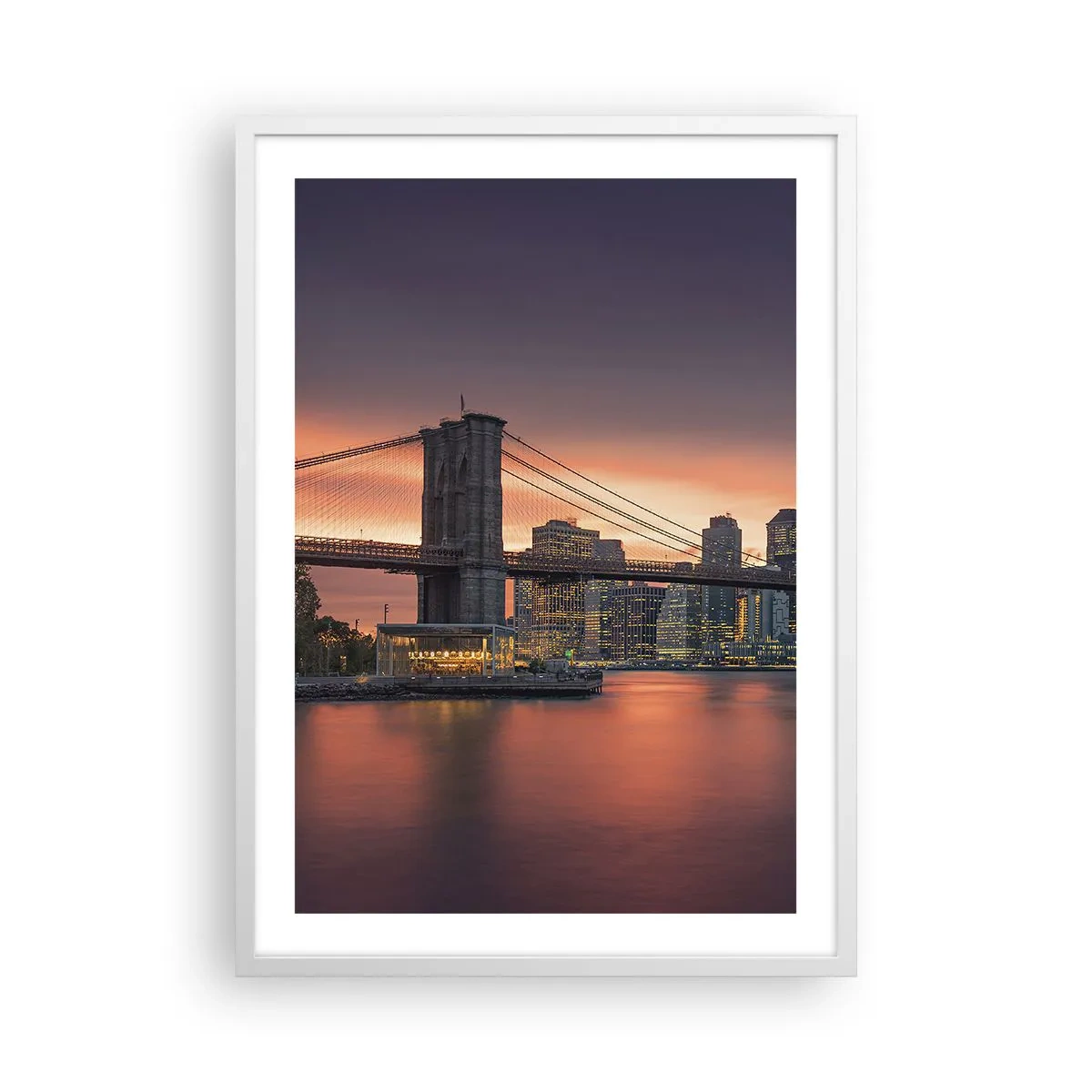 Póster en marco blanco - Ahogado en el silencio lila - 50x70 cm