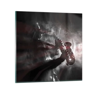Cuadro sobre vidrio - Impresiones sobre Vidrio - En el vapor del jazz - 70x70 cm