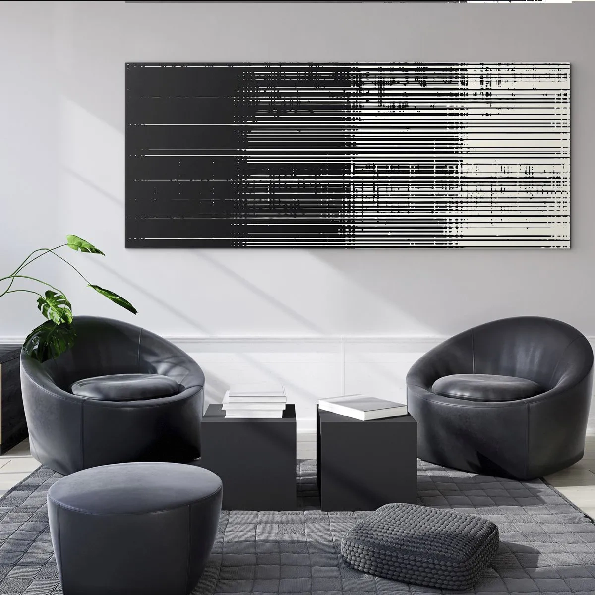 Cuadro sobre vidrio - Impresiones sobre Vidrio - Ondas y vibraciones - 100x40 cm