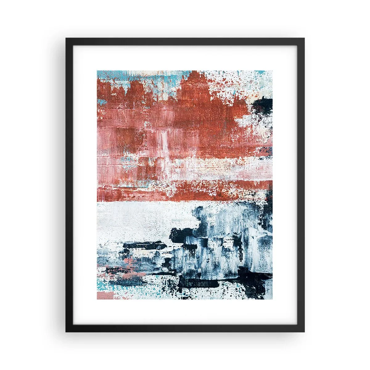 Póster en marco negro - Mitad abstracción, mitad abstracción - 40x50 cm
