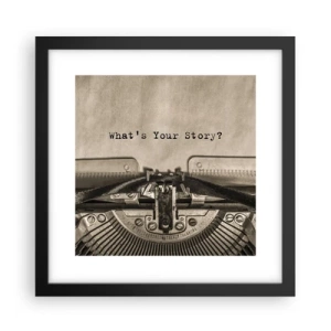 Póster en marco negro - Solo espero una respuesta - 30x30 cm