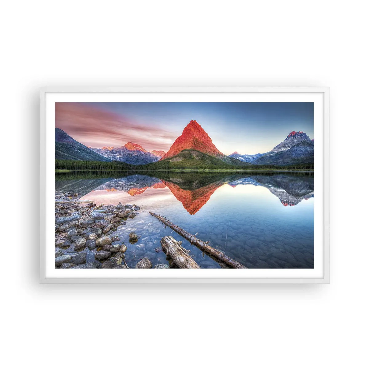 Póster en marco blanco - Cálido y frío - 91x61 cm