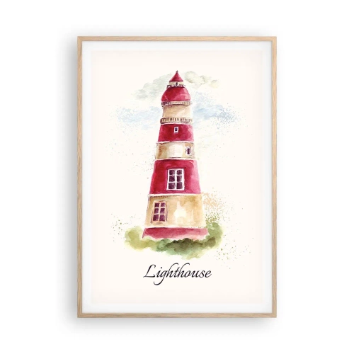 Póster en marco roble claro - Siempre observando - 70x100 cm