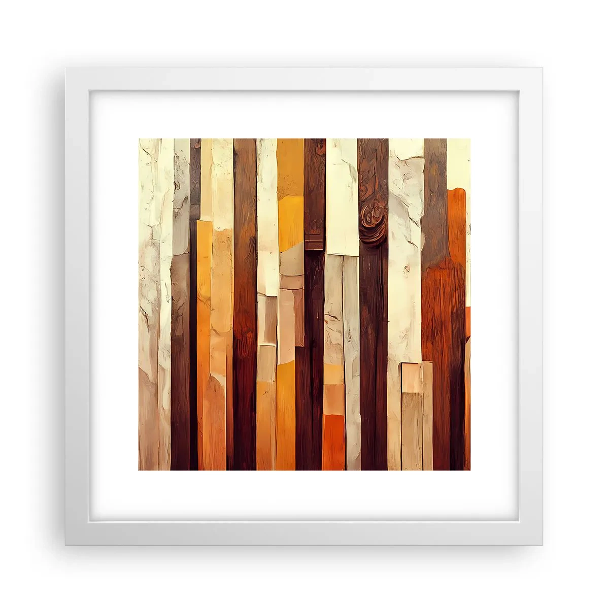 Póster en marco blanco - Himno de los árboles del bosque - 30x30 cm