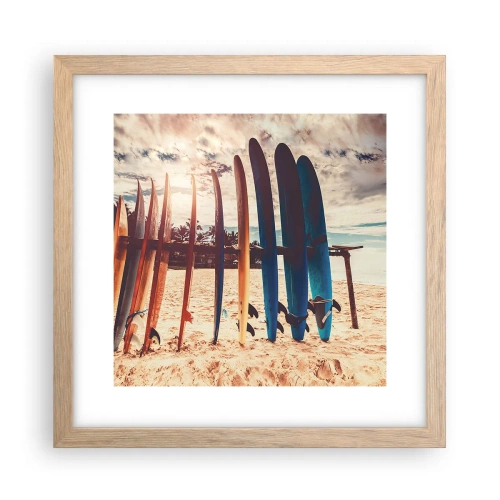 Póster en marco roble claro - Buenas noches, hasta mañana - 30x30 cm