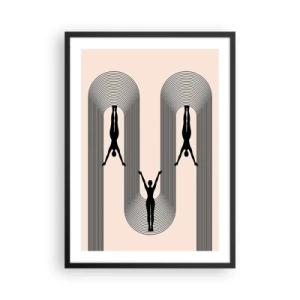 Póster en marco negro - Siluetas minimalistas en una composición geométrica - 50x70cm - Al revés, o no - Decoración de pared moderna para salón y dormitorio ARTTOR
