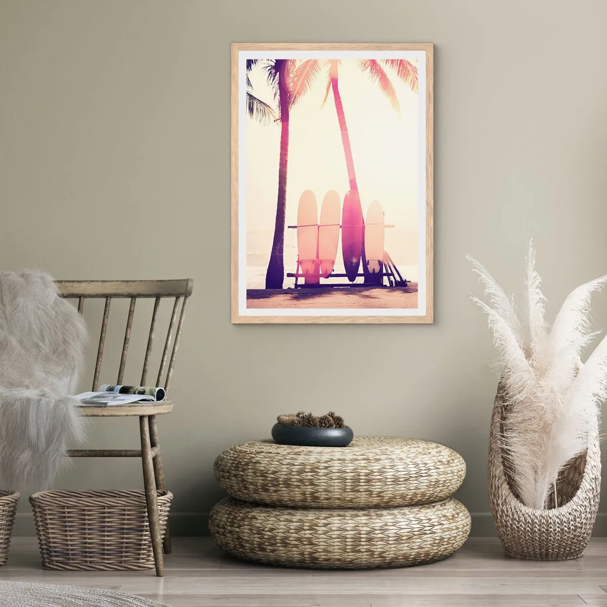 Póster en marco roble claro - Va a ser un gran día - 40x50 cm