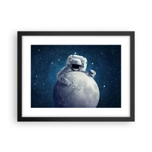 Póster en marco negro - Bromista espacial - 40x30 cm