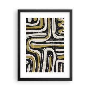 Póster en marco negro - Composición: tramos y callejones - 30x40 cm