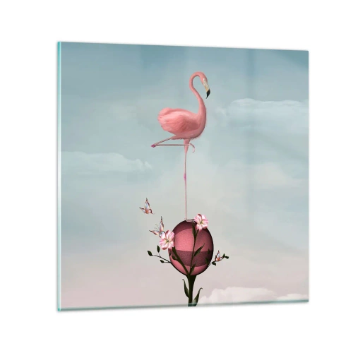 Cuadro sobre vidrio - Impresiones sobre Vidrio - Alegoría del baloncesto - 30x30 cm