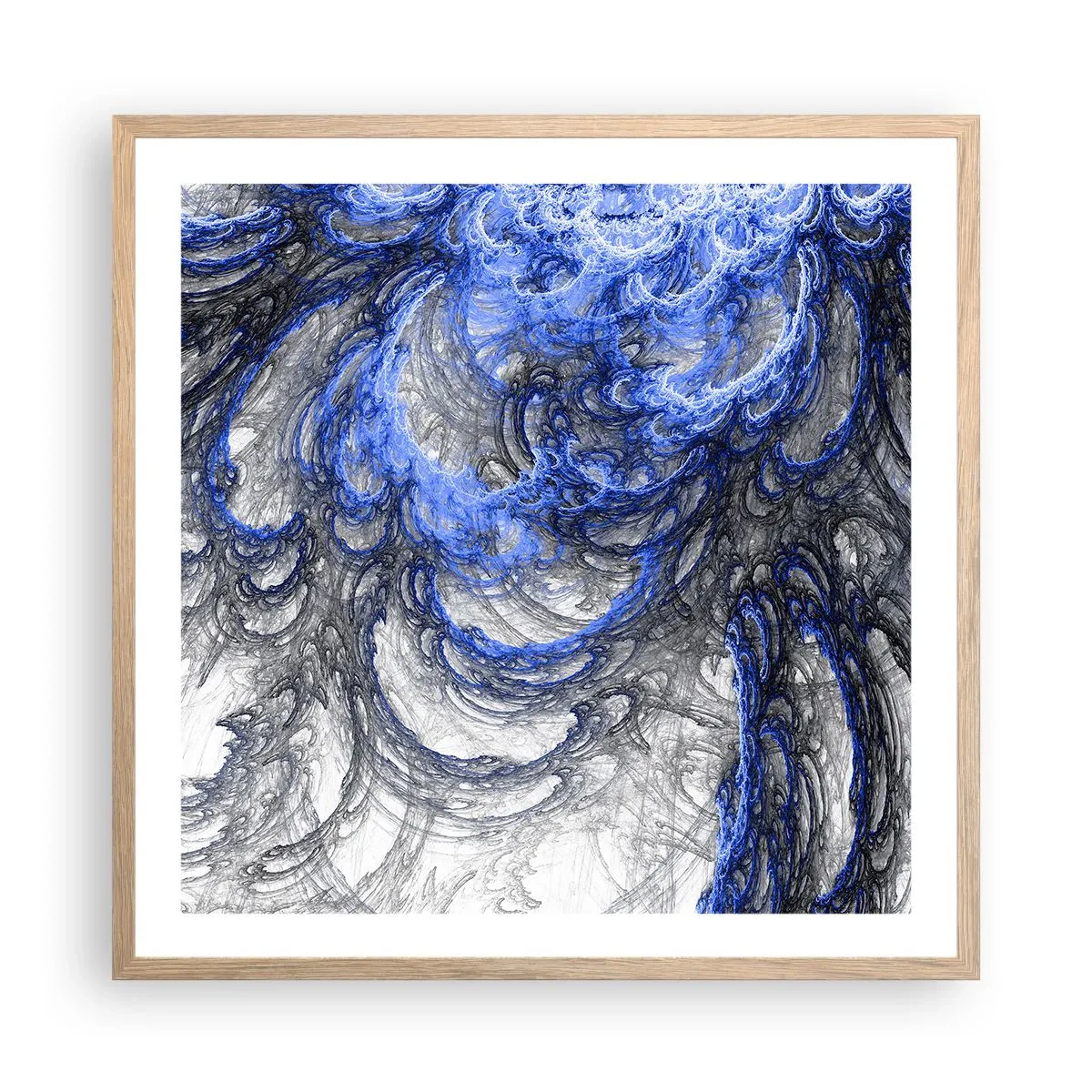Póster en marco roble claro - El nacimiento de una ola - 60x60 cm