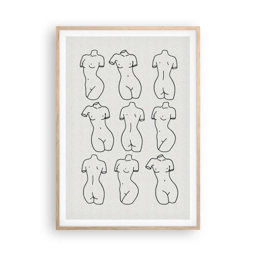 Póster en marco roble claro - Solo Venus - 70x100 cm