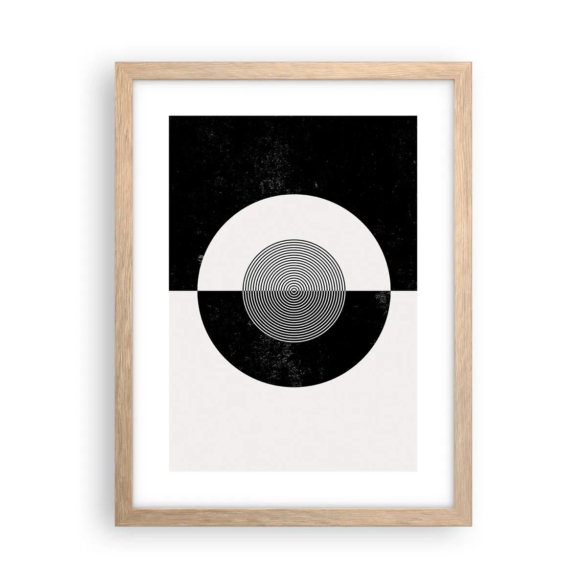 Póster en marco roble claro - Armonía en blanco y negro - 30x40 cm