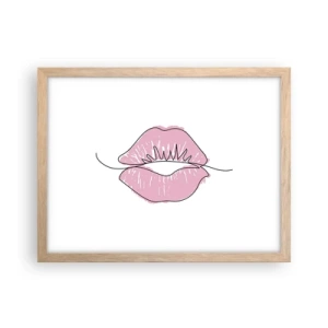 Póster en marco roble claro - ¿Listo para un beso? - 40x30 cm