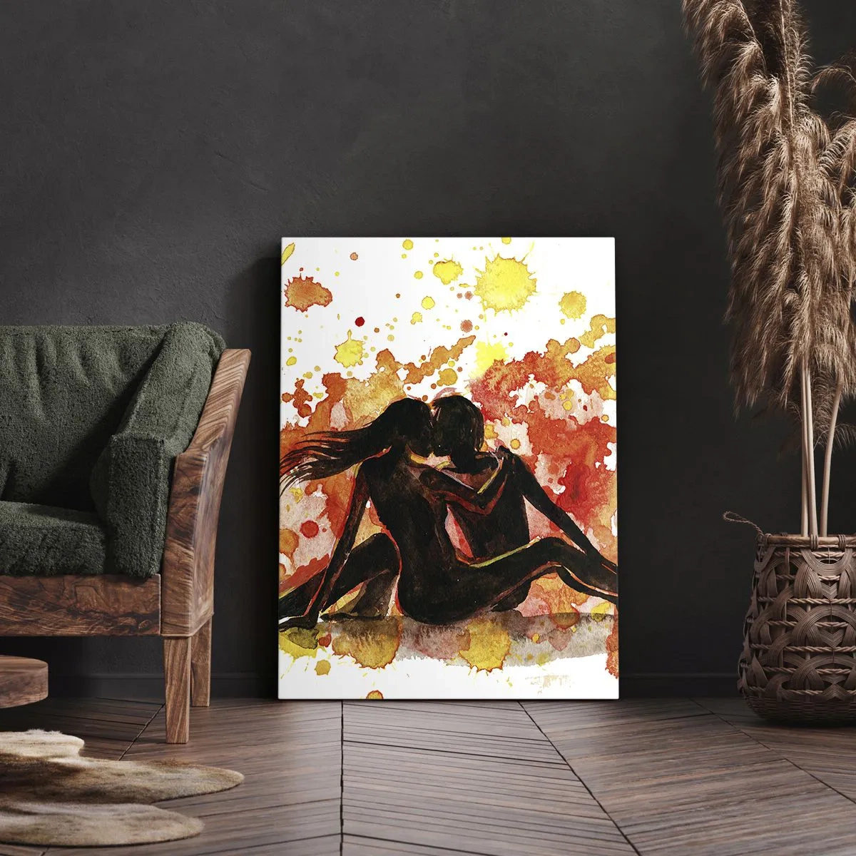 Cuadro sobre lienzo - Impresión de Imagen - Momento romántico - 55x100 cm