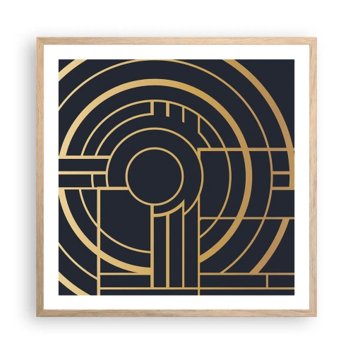 Póster en marco roble claro - Giro de los elementos - 60x60 cm