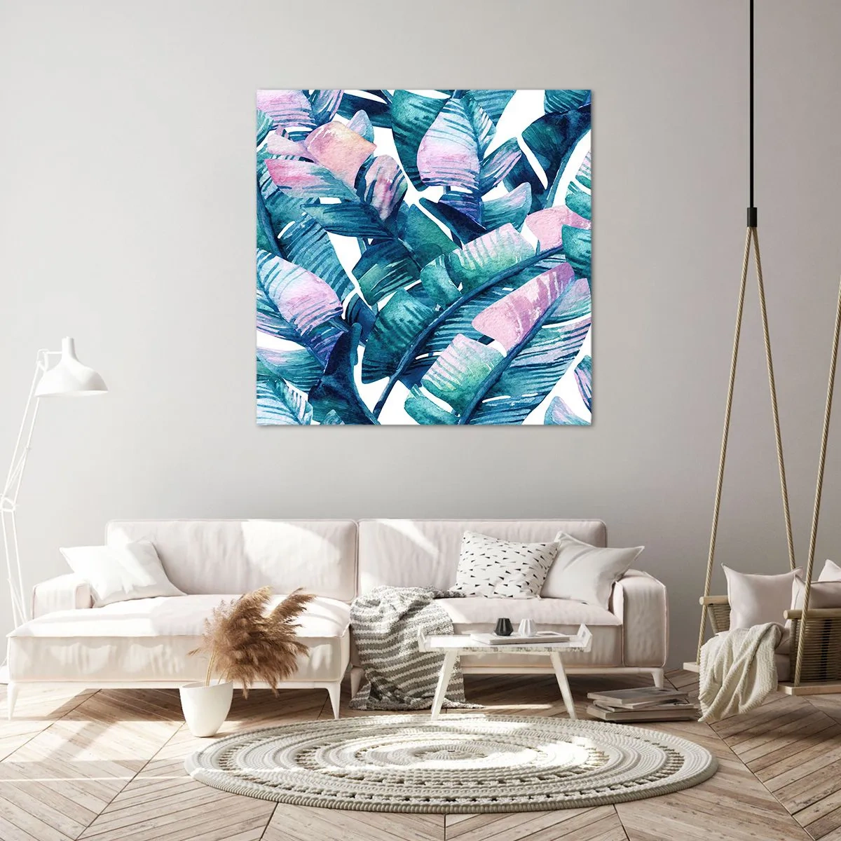 Cuadro sobre lienzo - Impresión de Imagen - En una plantación de plátanos - 70x70 cm