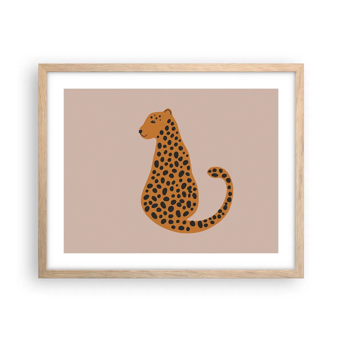 Póster en marco roble claro - El estampado de leopardo está de moda - 50x40 cm