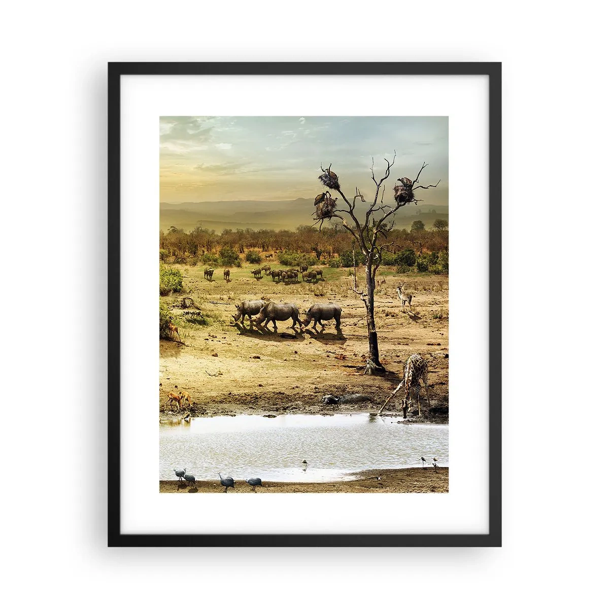Póster en marco negro - Y del Edén fluyó un río... - 40x50 cm