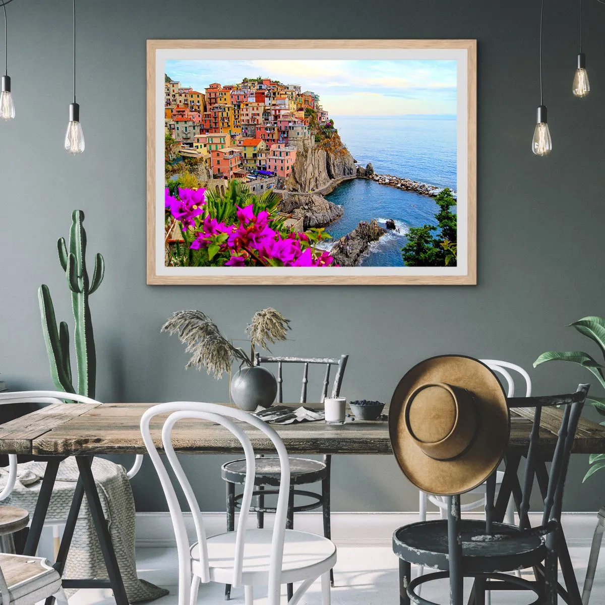 Póster en marco roble claro - La ciudad de la risa - 70x50 cm