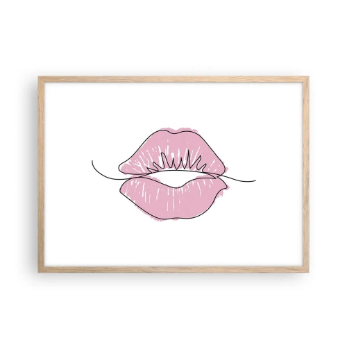 Póster en marco roble claro - ¿Listo para un beso? - 70x50 cm