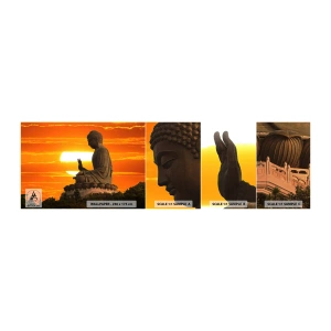 Muestra de fotomural autoadhesivo Deluxe Sticker - Sin miedo al mundo - Asia, Buda, Cultura - 100x30 cm