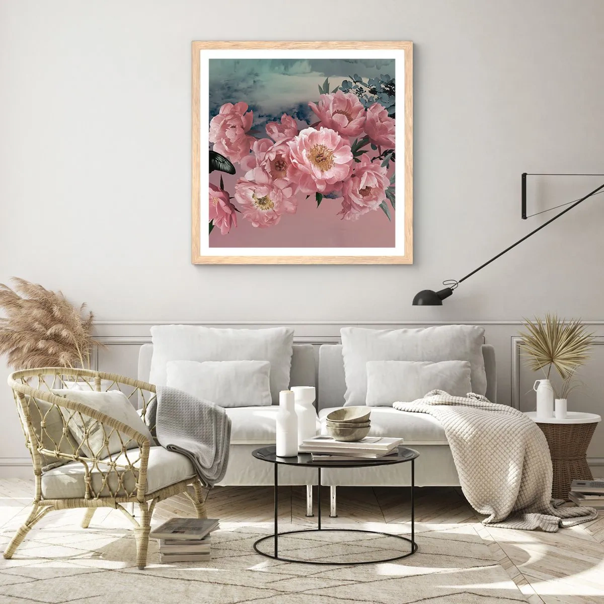 Póster en marco roble claro - La cúspide del romance - 40x40 cm