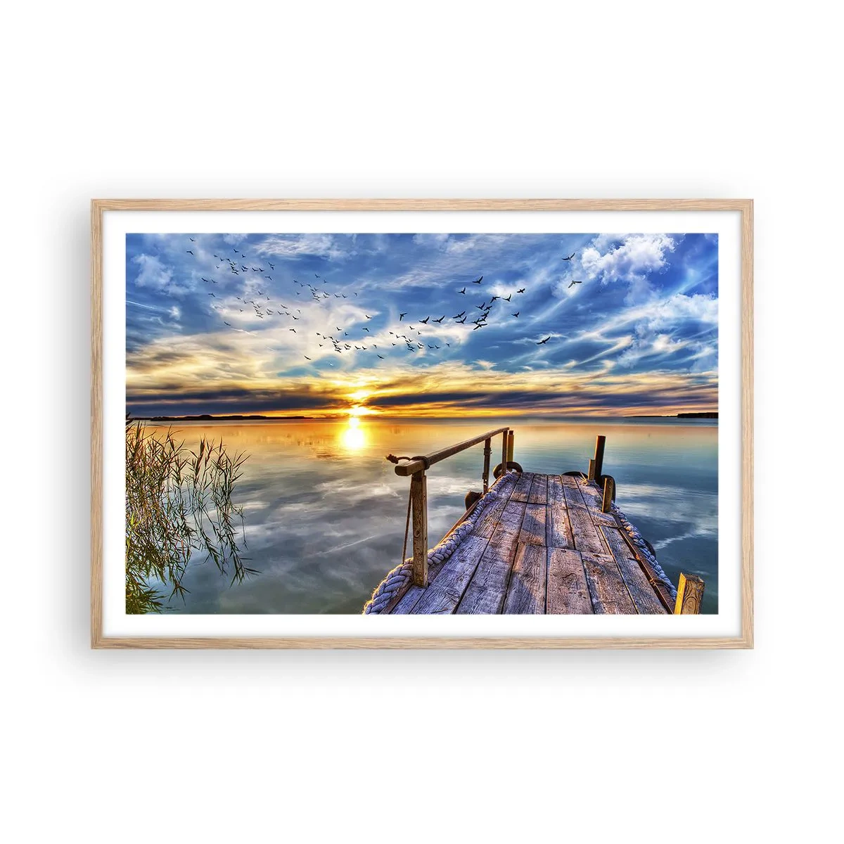 Póster en marco roble claro - El viento se va a descansar - 91x61 cm
