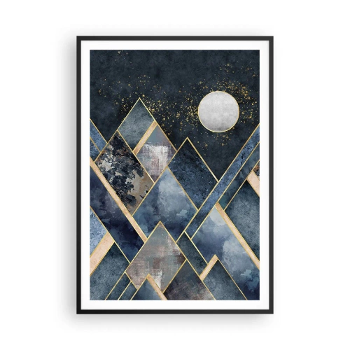 Póster en marco negro - Paisaje geométrico - 70x100 cm