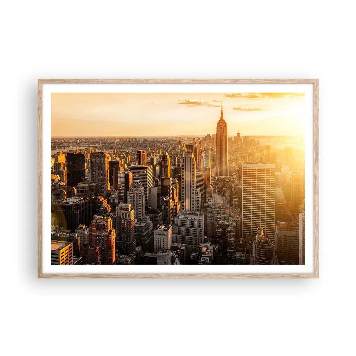 Póster en marco roble claro - Creciendo al sol - 100x70 cm