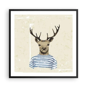 Póster en marco negro - Porque me gustan las camisas de rayas - 60x60 cm