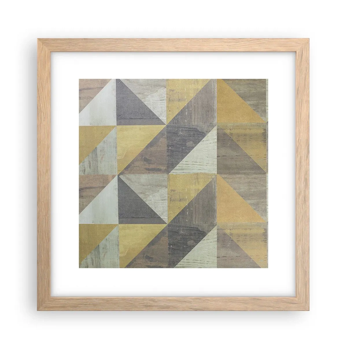 Póster en marco roble claro - El arte de los triángulos - 30x30 cm