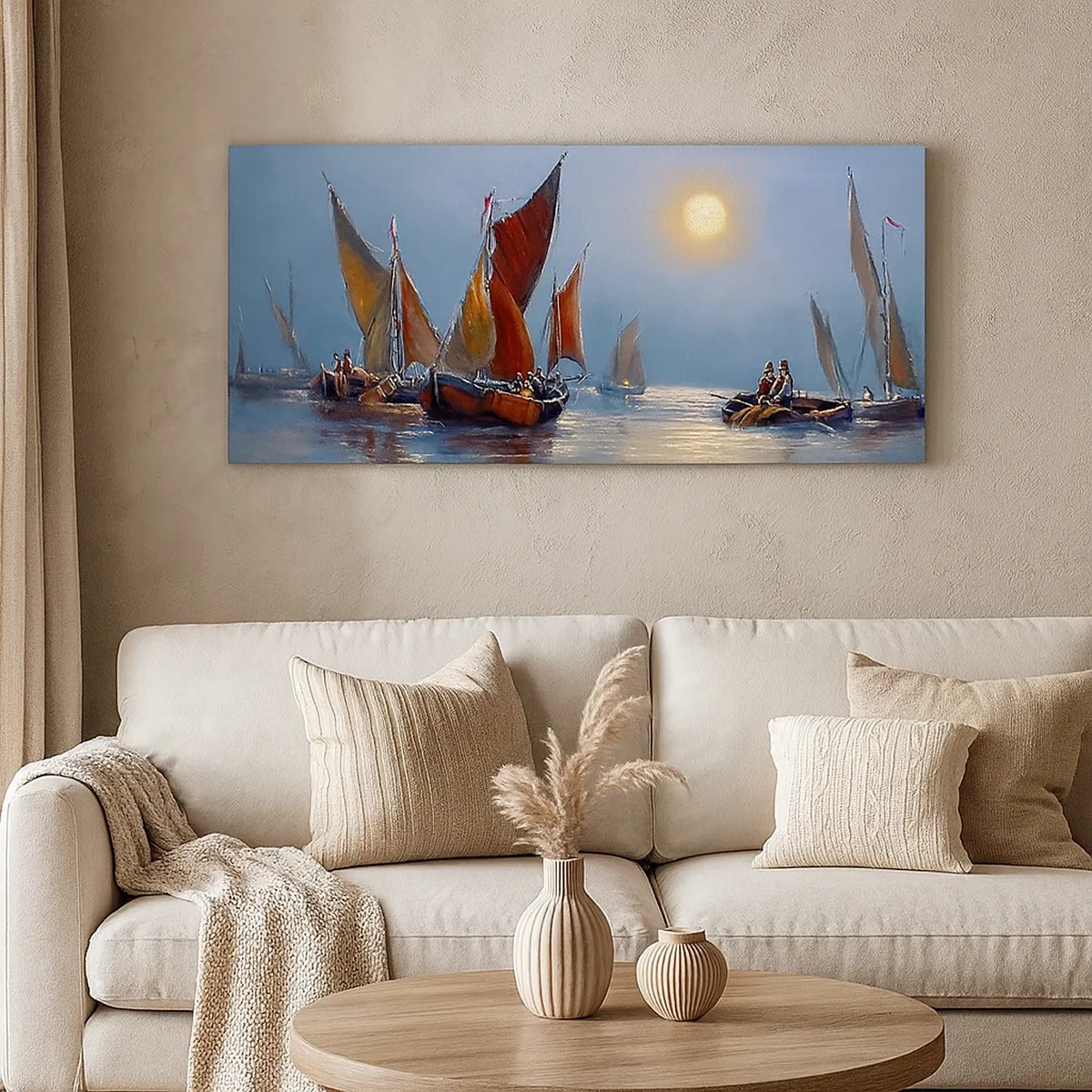 Cuadro sobre lienzo - Impresión de Imagen - Pesca nocturna - 30x30 cm