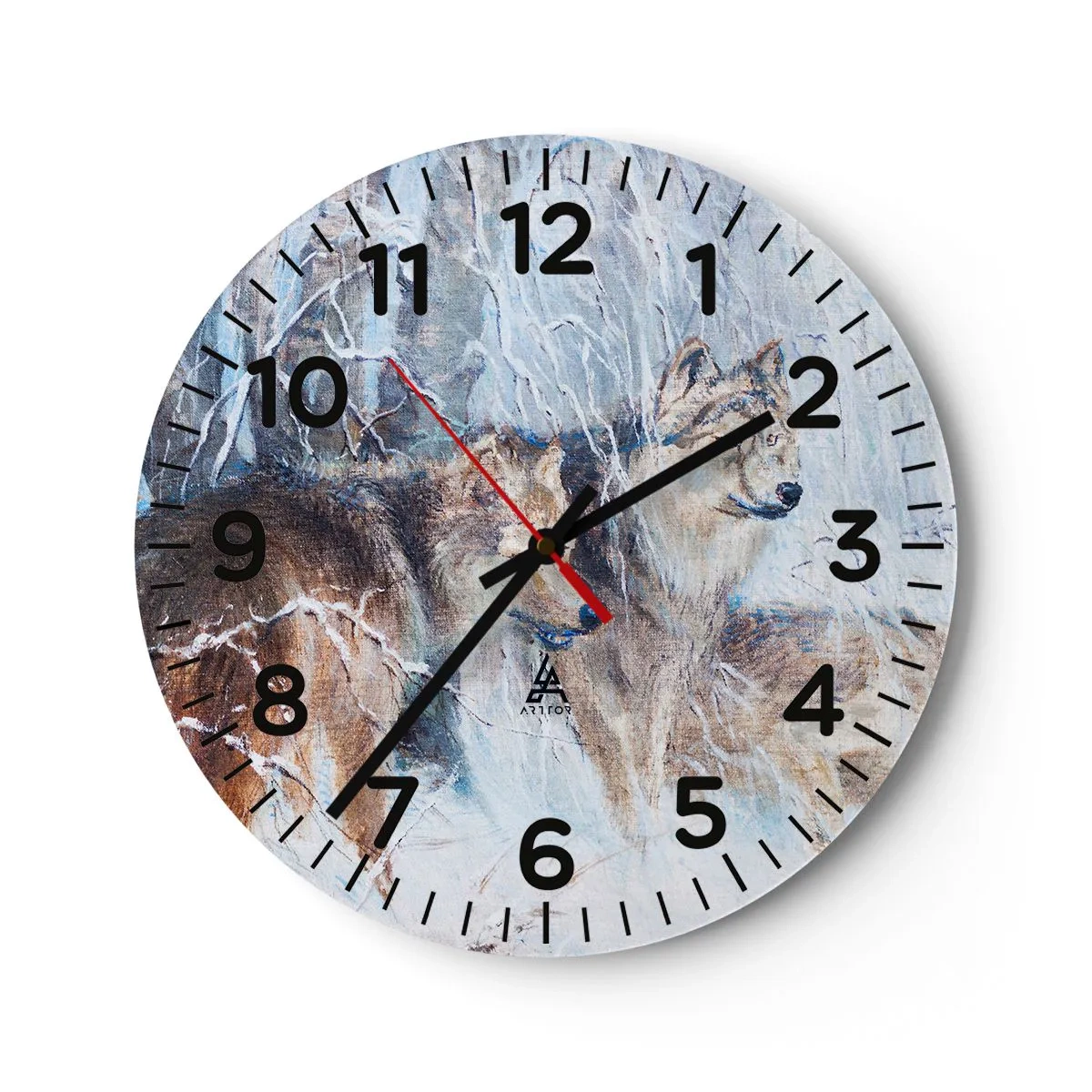 Reloj de pared - Reloj de vidrio - ¡Cuidado! Aquí viene... - 30x30 cm