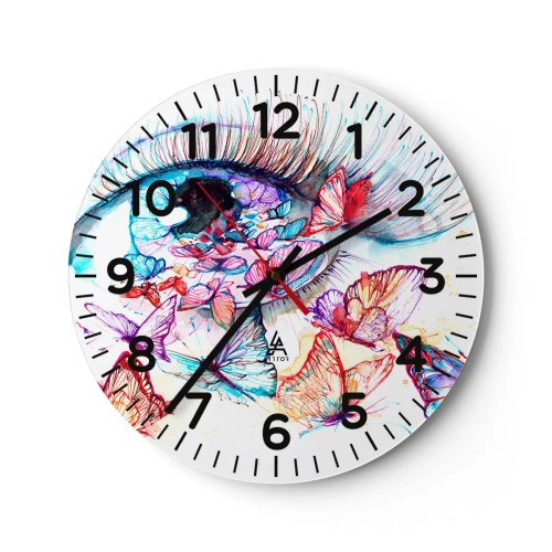 Reloj de pared - Reloj de vidrio - El encanto de los ojos de cuento de hadas - 40x40 cm