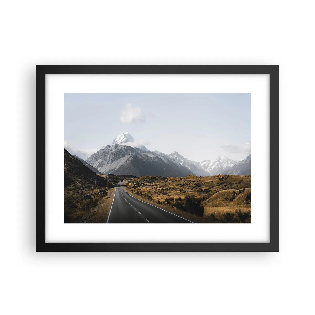 Póster en marco negro - El camino al corazón de las montañas - 40x30 cm