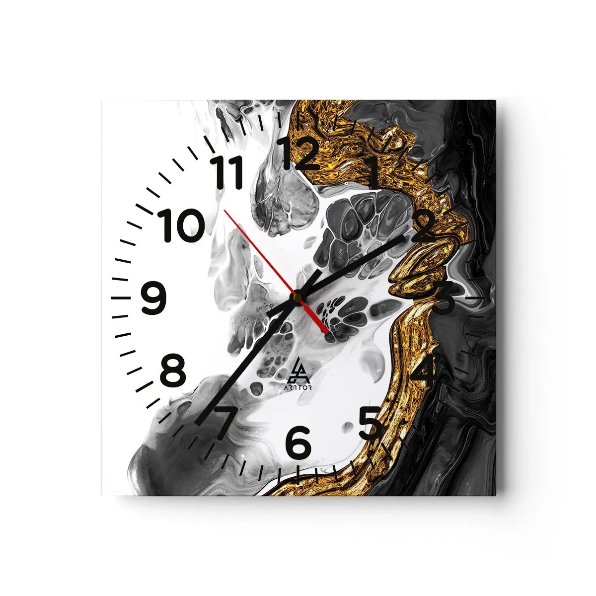 Reloj de pared - Reloj de vidrio - Composición orgánica - 40x40 cm