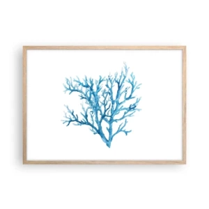 Póster en marco roble claro - Filigrana marina - 70x50 cm