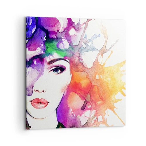 Cuadro sobre lienzo - Impresión de Imagen - Con la cabeza en las nubes - 50x50 cm