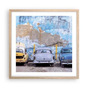 Póster en marco roble claro - Reunión de veteranos - 50x50 cm