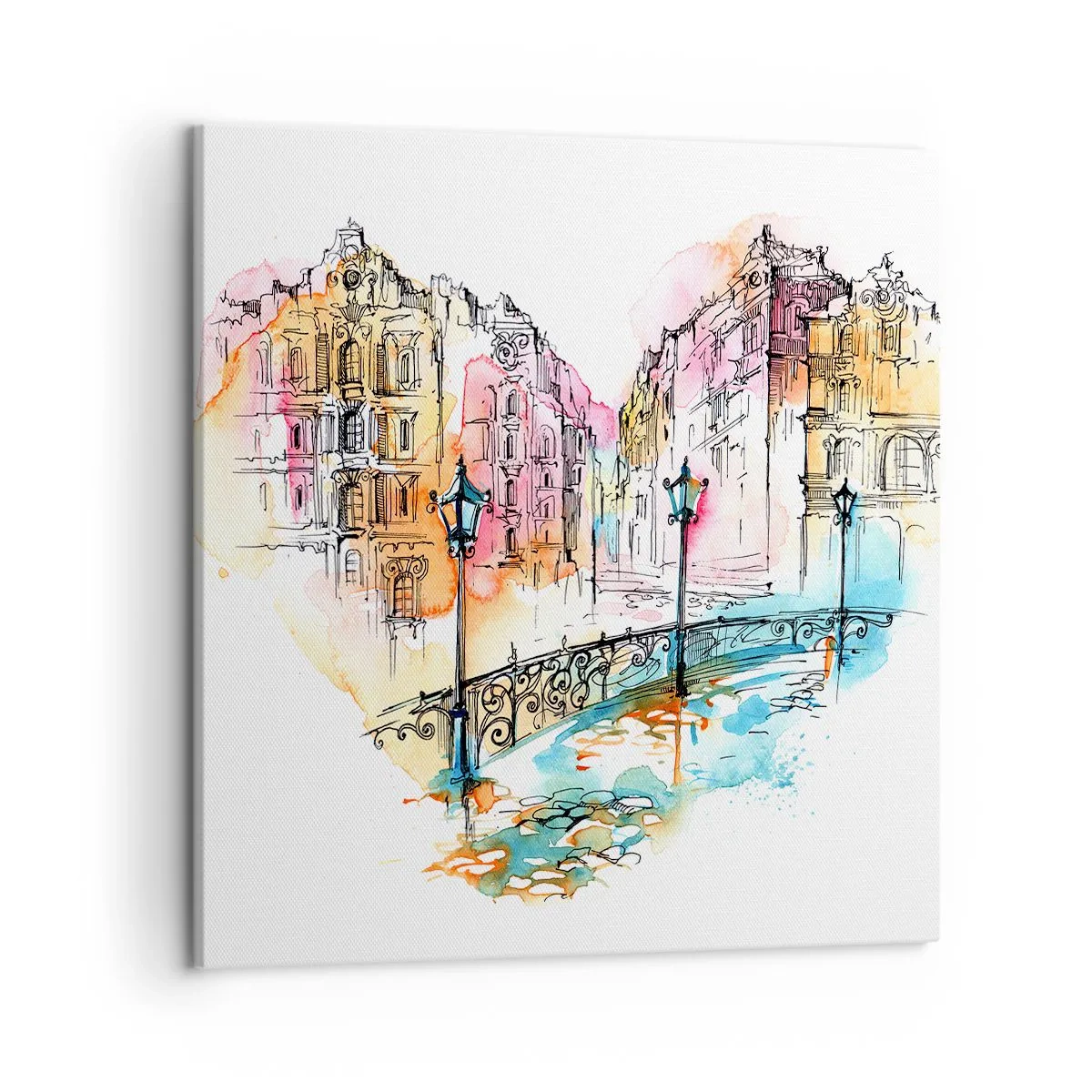 Cuadro sobre lienzo - Impresión de Imagen - El corazón de la ciudad - 50x50 cm